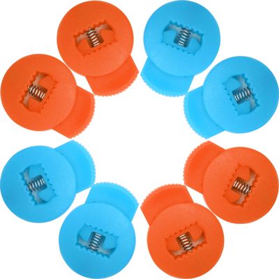 AliBall Glove Locks Baseball, Glove Lace Locks 8 Pack, Never Need Thying Knots Again, Fits All Baseball and Softball Gloves (Orange-Sky Blue)