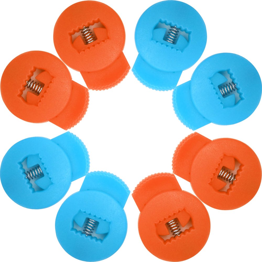 AliBall Glove Locks Baseball, Glove Lace Locks 8 Pack, Never Need Thying Knots Again, Fits All Baseball and Softball Gloves (Orange-Sky Blue)