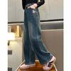 SHHYJUN Girls Small Heart Printed Baggy Wide Leg Jeans Elastic Waist Casual Washed Denim Pants Age(Wide Leg 9,10-11 Years) view 4
