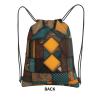 YYHWHJDE African Style Patchwork Pattern Quality Drawstring zipper Backpack Suitable for outdoor leisure 15.3 X 18in (L X H), Black, One Size view 3