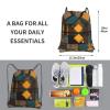 YYHWHJDE African Style Patchwork Pattern Quality Drawstring zipper Backpack Suitable for outdoor leisure 15.3 X 18in (L X H), Black, One Size view 4