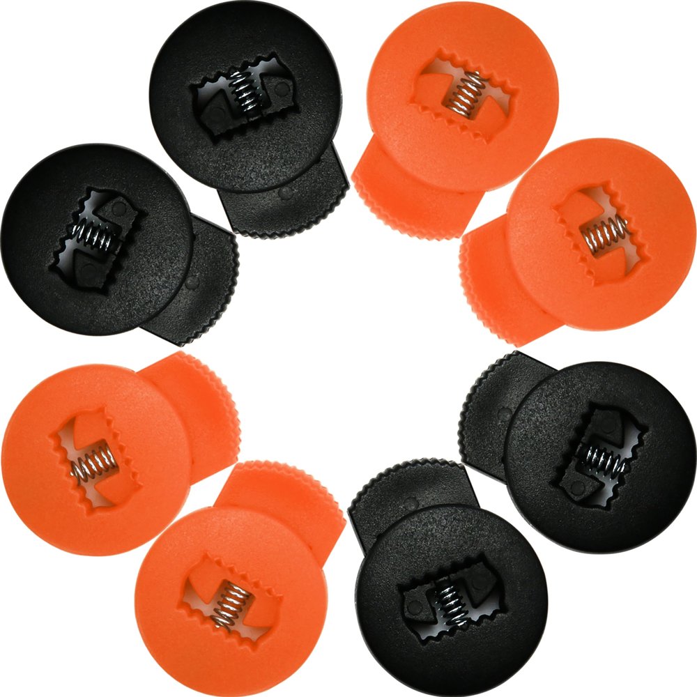 AliBall Glove Locks Baseball, Glove Lace Locks 8 Pack, Never Need Thying Knots Again, Fits All Baseball and Softball Gloves (Orange-Black)