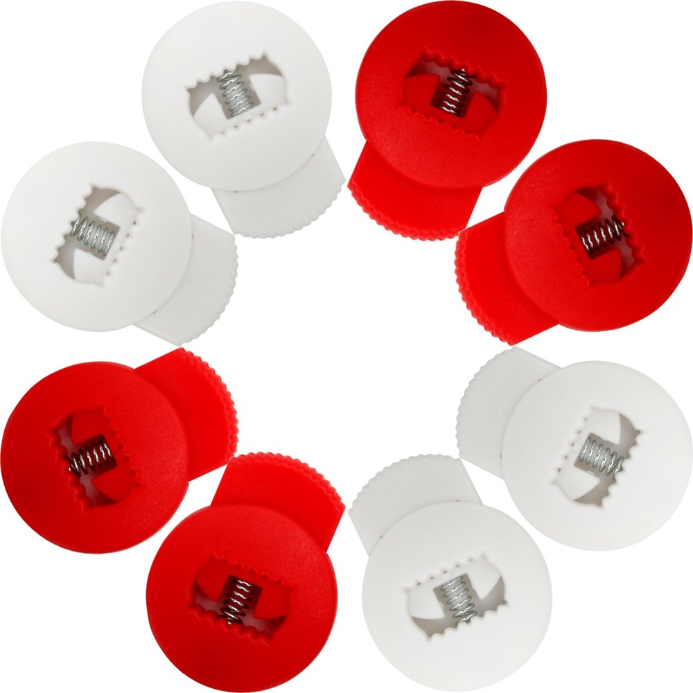 AliBall Glove Locks Baseball, Glove Lace Locks 8 Pack, Never Need Thying Knots Again, Fits All Baseball and Softball Gloves (Red-White)
