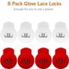 AliBall Glove Locks Baseball, Glove Lace Locks 8 Pack, Never Need Thying Knots Again, Fits All Baseball and Softball Gloves (Red-White) view 4