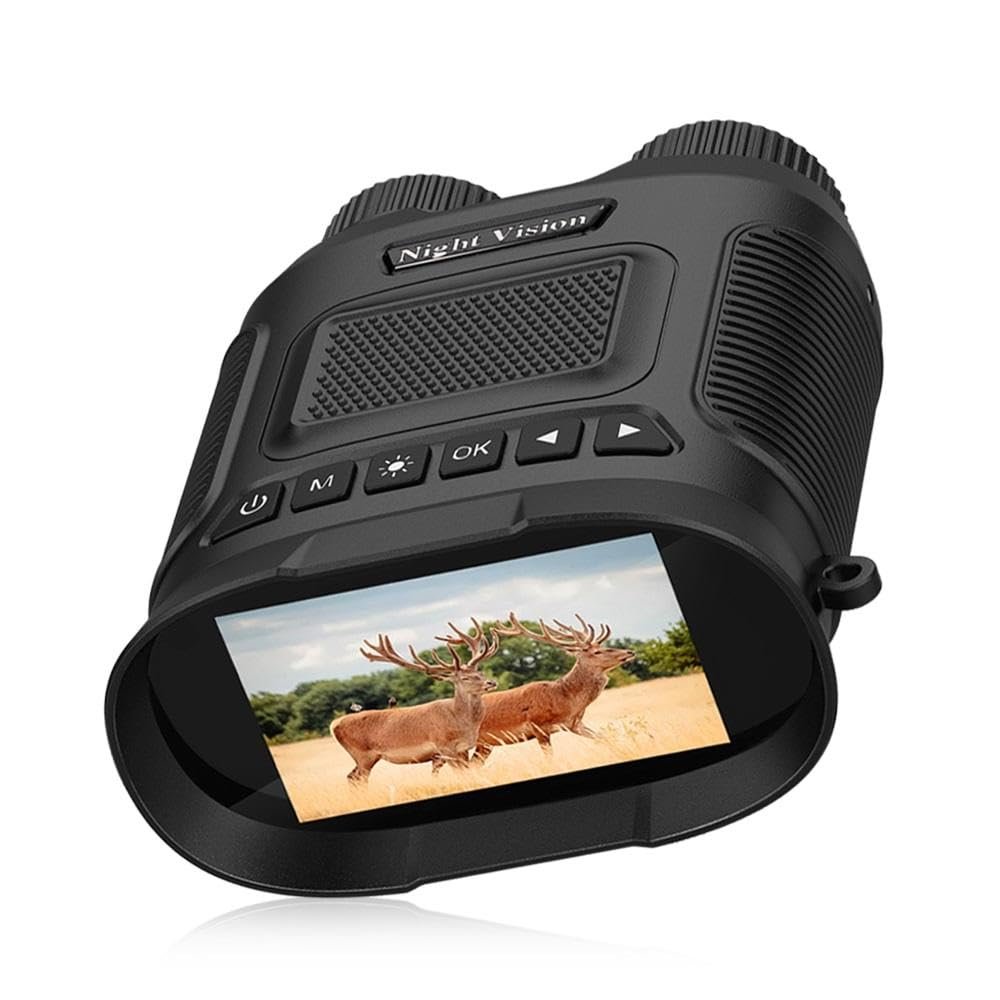 HMWOKPOT Night Vision Goggles for Adults, Digital Infrared Binoculars 10X Optical & 8X Digital Zoom, 4" Display Screen, 32G SD Card,Black