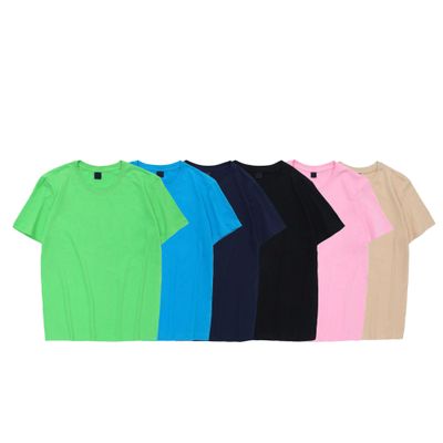 JEKE-DG Men's 6-Pack Comfort Basic T-Shirt Cotton Loose Fit Classic T-Shirts Breathable Crew Neck Summer Tee (G/B/NB/B/P/K,XXL)