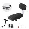 Woouagia Bicycle Rear Seat with Back,Pu Leather Soft Cushion Bicycle Passenger Seat,Rear Bike Seat Kids Including Cushion and Backrest, Armrest, Footrests (Black) view 1