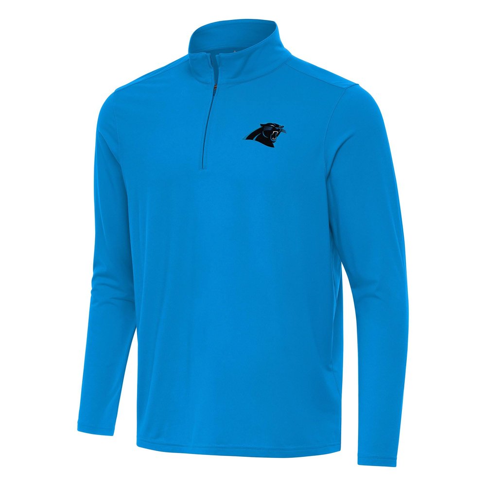 Antigua Men's Blue Carolina Panthers Intent Quarter-Zip Pullover Top