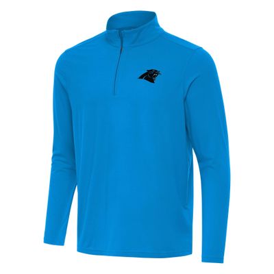 Antigua Men's Blue Carolina Panthers Intent Quarter-Zip Pullover Top