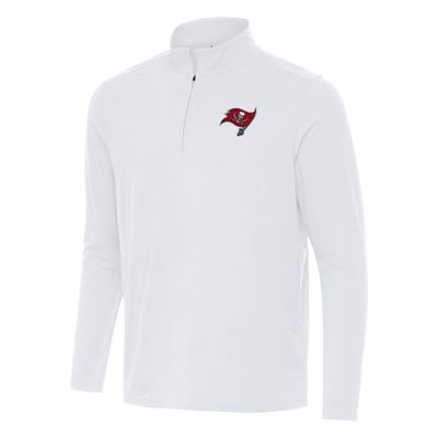 Antigua Men's White Tampa Bay Buccaneers Intent Quarter-Zip Pullover Top