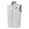 Antigua Men's Heather Gray Detroit Lions Fortune Full-Zip Vest view 1
