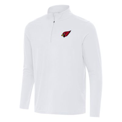 Antigua Men's White Arizona Cardinals Intent Quarter-Zip Pullover Top