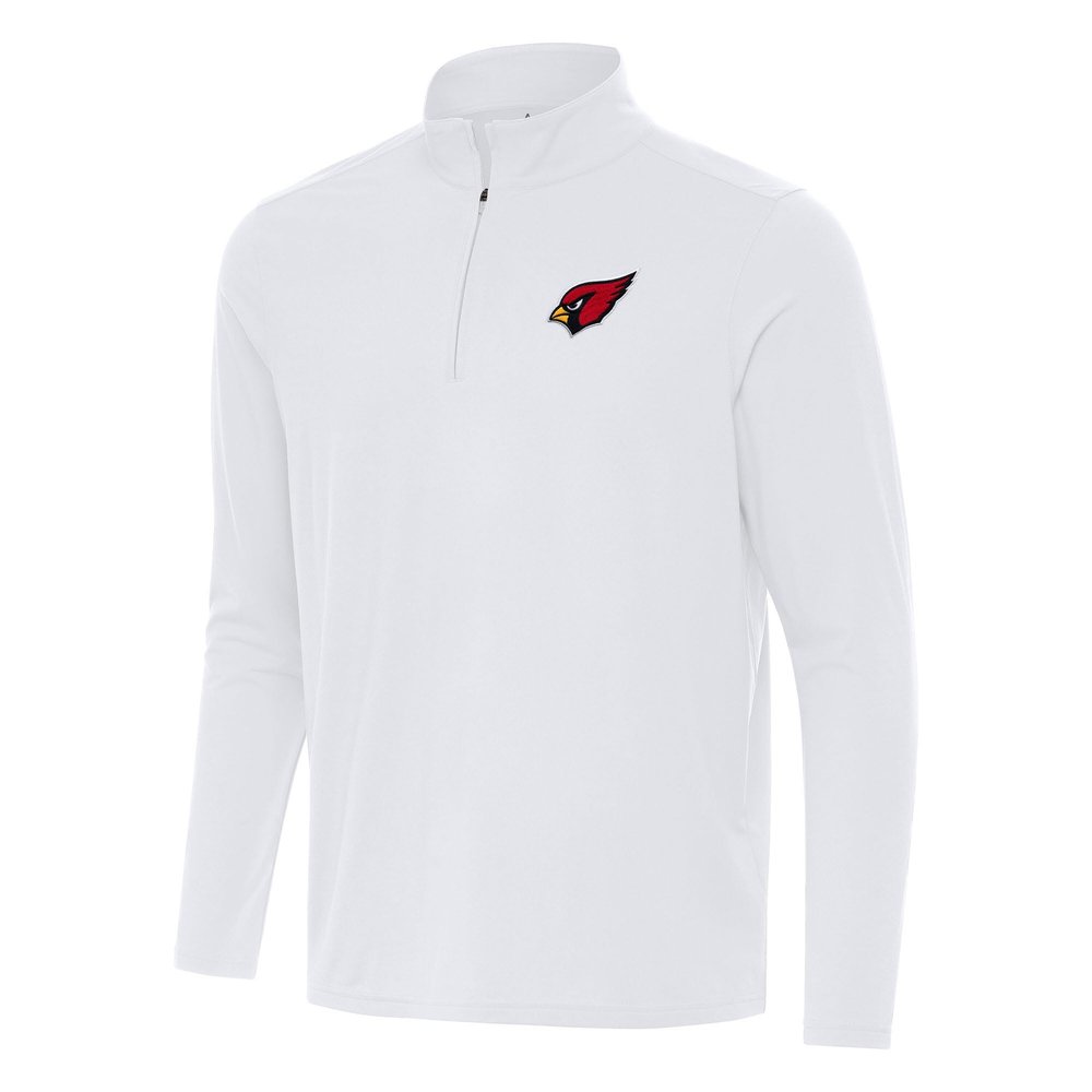 Antigua Men's White Arizona Cardinals Intent Quarter-Zip Pullover Top