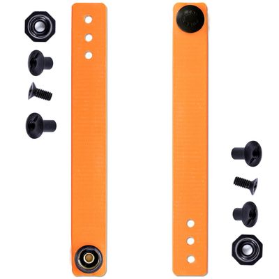 [1 Pair] HolsterSmith - (5.75 inch) - IWB Soft Belt Loops - (Orange)  HD Ruberized Nylon - w/Pull-The-Dot Security Snaps & Multi Mounting Hardware - (Fits 1.25-2.0 inch Belts (Adjustable)