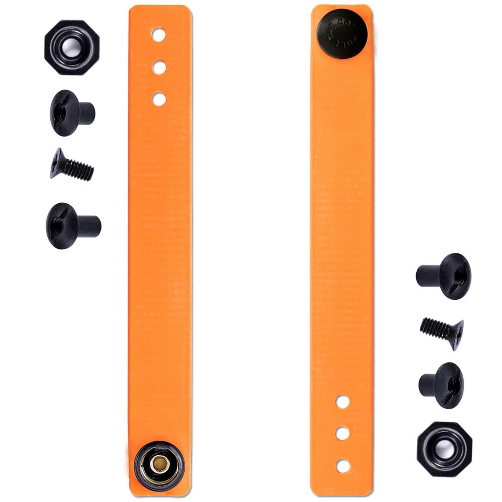 [1 Pair] HolsterSmith - (5.75 inch) - IWB Soft Belt Loops - (Orange)  HD Ruberized Nylon - w/Pull-The-Dot Security Snaps & Multi Mounting Hardware - (Fits 1.25-2.0 inch Belts (Adjustable)