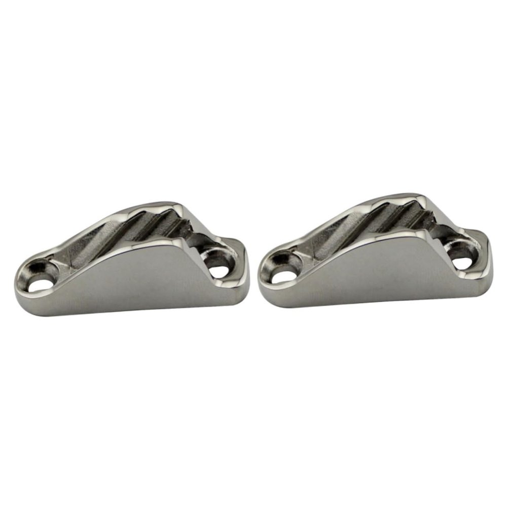 Anneome 2pcs Stainless Steel Cleat for Sailing Rope Buffer Device Tensioner for Yacht and Boat Ropes Essential Sailing Accessory