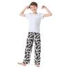 ALAZA Black White Cow Print Pajama Pants Long Sleep Pant Pajama Bottoms Elastic Waist with Pockets 13-14 Years view 3
