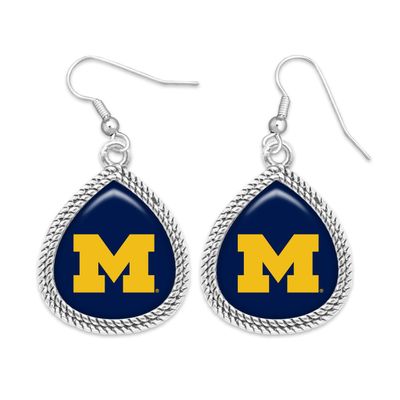 Michigan Wolverines Willow Silver Earrings Licensed Gift UM