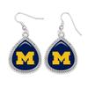 Michigan Wolverines Willow Silver Earrings Licensed Gift UM view 1