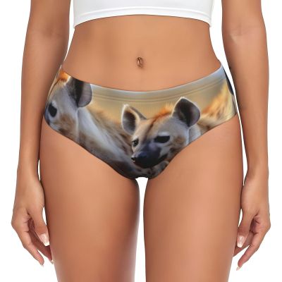 ZLYYXY Women'S Novelty Underwear Animals Hyena Printed Briefs Panties For Women Soft Comfortable And Breathable (Xs-4xl) Black