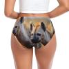 ZLYYXY Women'S Novelty Underwear Animals Hyena Printed Briefs Panties For Women Soft Comfortable And Breathable (Xs-4xl) Black view 2