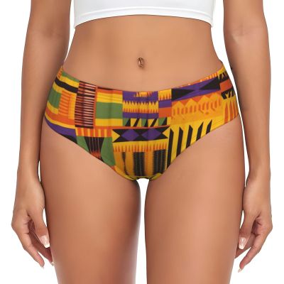 ZLYYXY Women'S Novelty Underwear African Weaving Printed Briefs Panties For Women Soft Comfortable And Breathable (Xs-4xl) Black