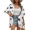 Boston Terrier Womens Lightweight Summer Cardigan - Casual Short Sleeve Beach Cover-Up view 1