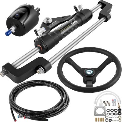 TYMMC Hydraulic Outboard Steering Kit 300HP, Hydraulic Steering Kit Helm Pump,Hydraulic Boat Steering Kit with 22 Feet Hydraulic Steering Hose for Boat Steering System