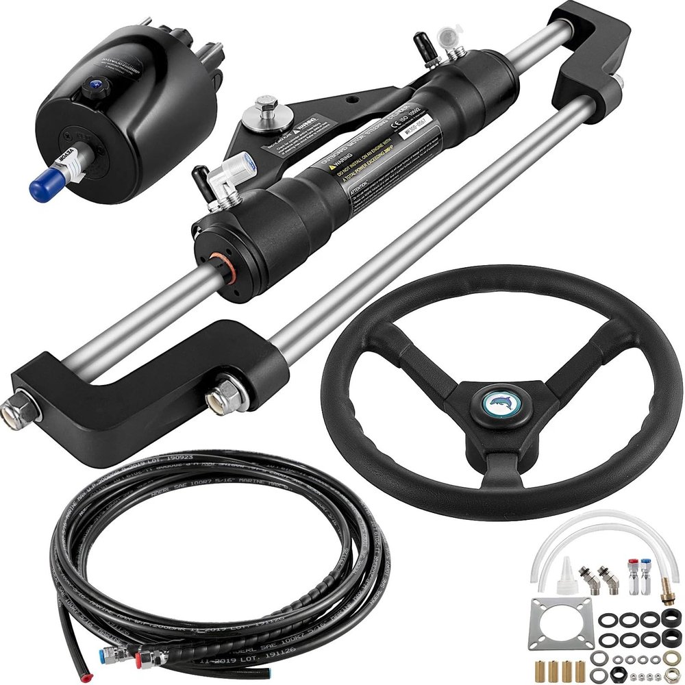 TYMMC Hydraulic Outboard Steering Kit 300HP, Hydraulic Steering Kit Helm Pump,Hydraulic Boat Steering Kit with 22 Feet Hydraulic Steering Hose for Boat Steering System