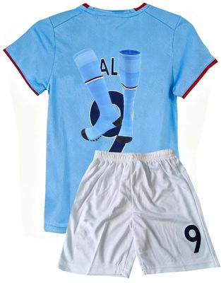 Soccer Jerseys Kids 7#10 Football Sports Fan for Boys Girls Youth Soccer Shirts and Shorts Stockings Set for 4-14 Years Blue