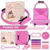 Home Pilates kit for Women with 5 Resistance Bands, Pilates Magic Circle Ring and Ball Set Accessories, Home Workout Equipment Essentials Starter Kit for Beginners, Full Body Toning Flexibility view 2
