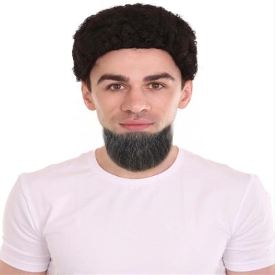 BC GOODS BY Men's Premium Human Hair Beard for Cosplay and Performance, Grey