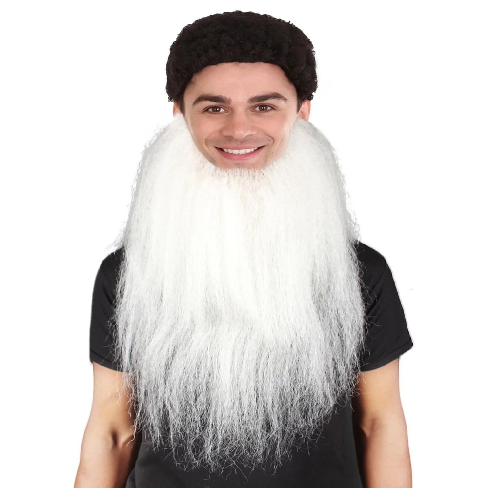 BC GOODS BY Long Synthetic Beard for Men Ideal for Cosplay and Performance, Light Grey