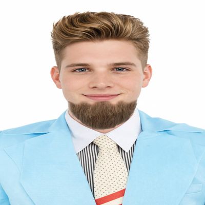 BC GOODS BY Men's Premium Human Hair Beard for Cosplay and Performance, Light Brown