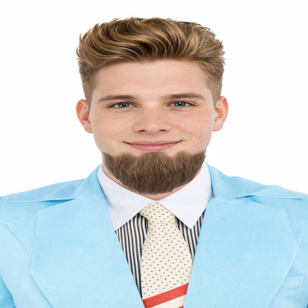 BC GOODS BY Men's Premium Human Hair Beard for Cosplay and Performance, Light Brown