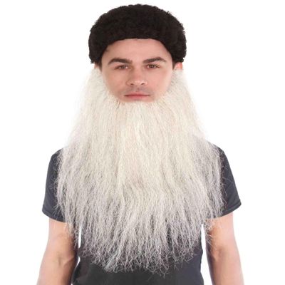 BC GOODS BY Long Synthetic Beard for Men Ideal for Cosplay and Performance, Dark Grey