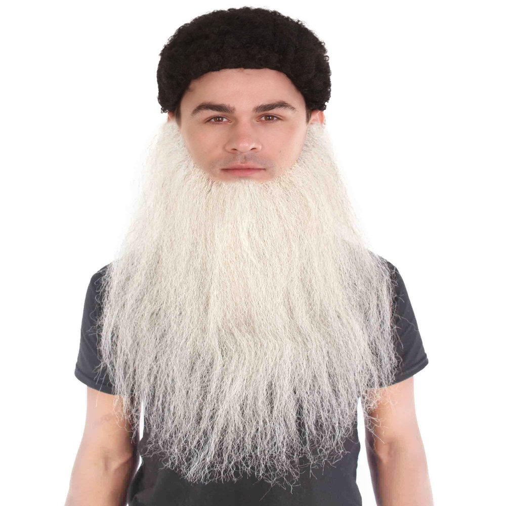 BC GOODS BY Long Synthetic Beard for Men Ideal for Cosplay and Performance, Dark Grey
