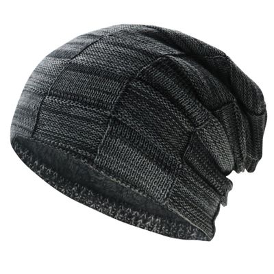 PFFY Beanie Hats for Men Women Winter Thick Warm Lined Beanies Knit Skull Cap Mix Black