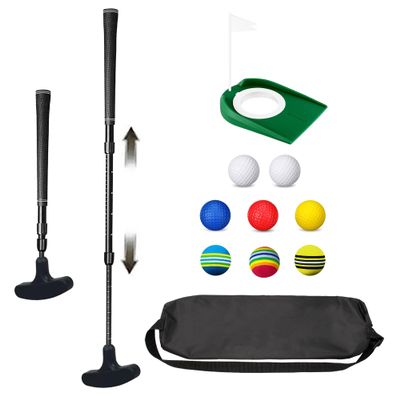 Adjustable Mini Golf Putter Set with 8 Golf Balls, Two Way Golf Putters for Men Women Right/Left Handed, Mini Club Set Golf Gifts