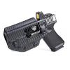 IWB Kydex Holster for Glock 19 19X 23 32 44 45 MOS Gen 3/4/5 with Olight Baldr S/Baldr Mini Tactical Flashlight RMR Red Dot Optics Ready, Appendix Concealed Carry, Left Hand - Carbon Fiber view 1