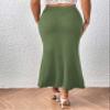 ELDINA Women's 2024 Casual Long Skirt Skirt Army Green view 3