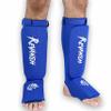 Fadi Sports Revansh Shin Instep Guards - Unisex High-Impact Foam Leg Protectors for MMA, Muay Thai, Kickboxing, BJJ, Karate, Taekwondo - Ergonomic Design, Sizes XXXS to XL (Blue, X-Large) view 1