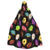 BREAUX Donut print Halloween cape, Halloween cape, Halloween hooded cape, adult party decoration cape view 1