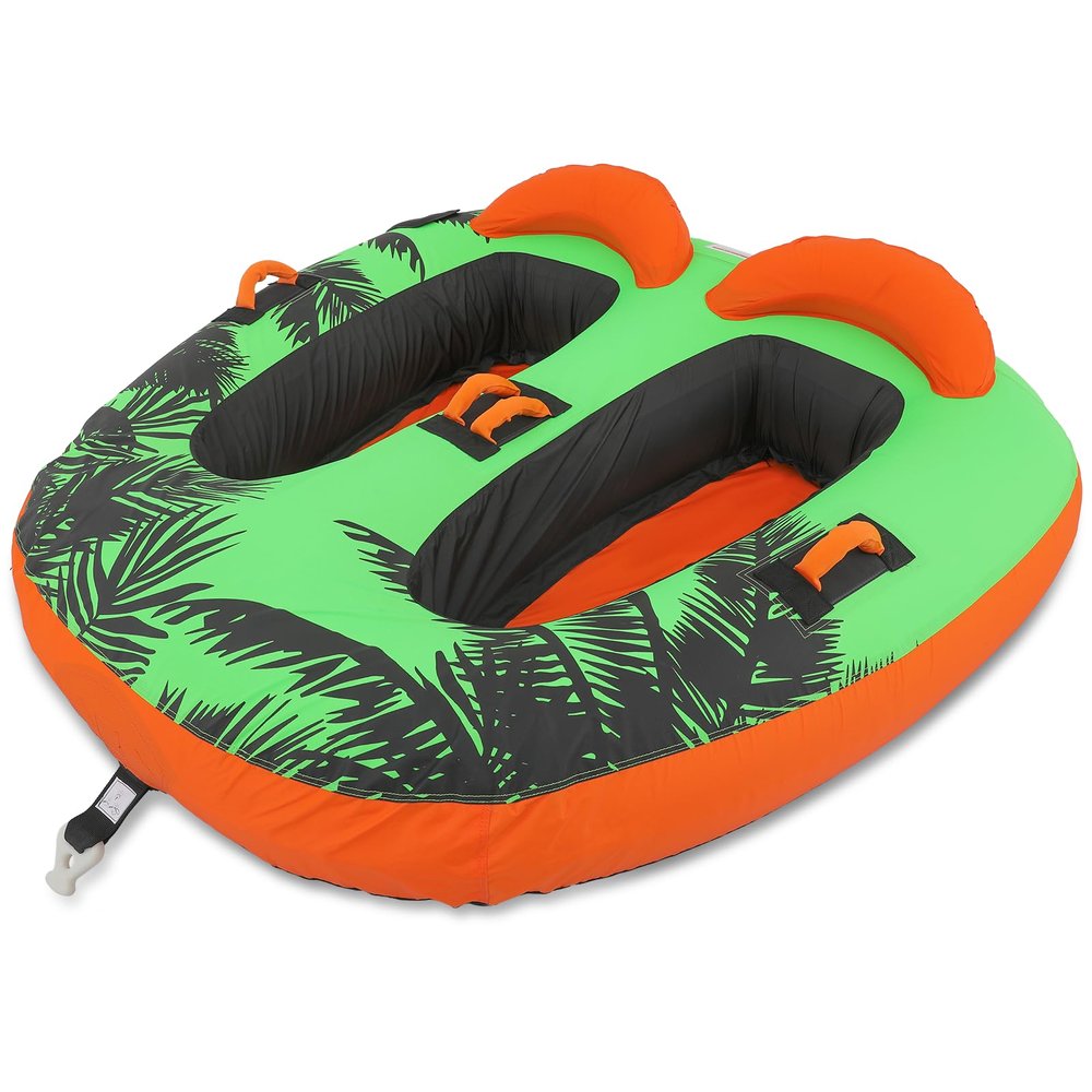 SFIHOME Inflatable Towable Tube for Boating, 2-Person Safety Inflatable Boat Tubes and Towable, Quick Inflation & Deflation, Max Load 1300lbs