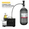 TUXING 2.5L Carbon Fiber Paintball HPA Air Tank,4500psi PCP Air System Dual Gauge Valve 24-inches High Pressure Hose with Double Quick Diconnect view 4