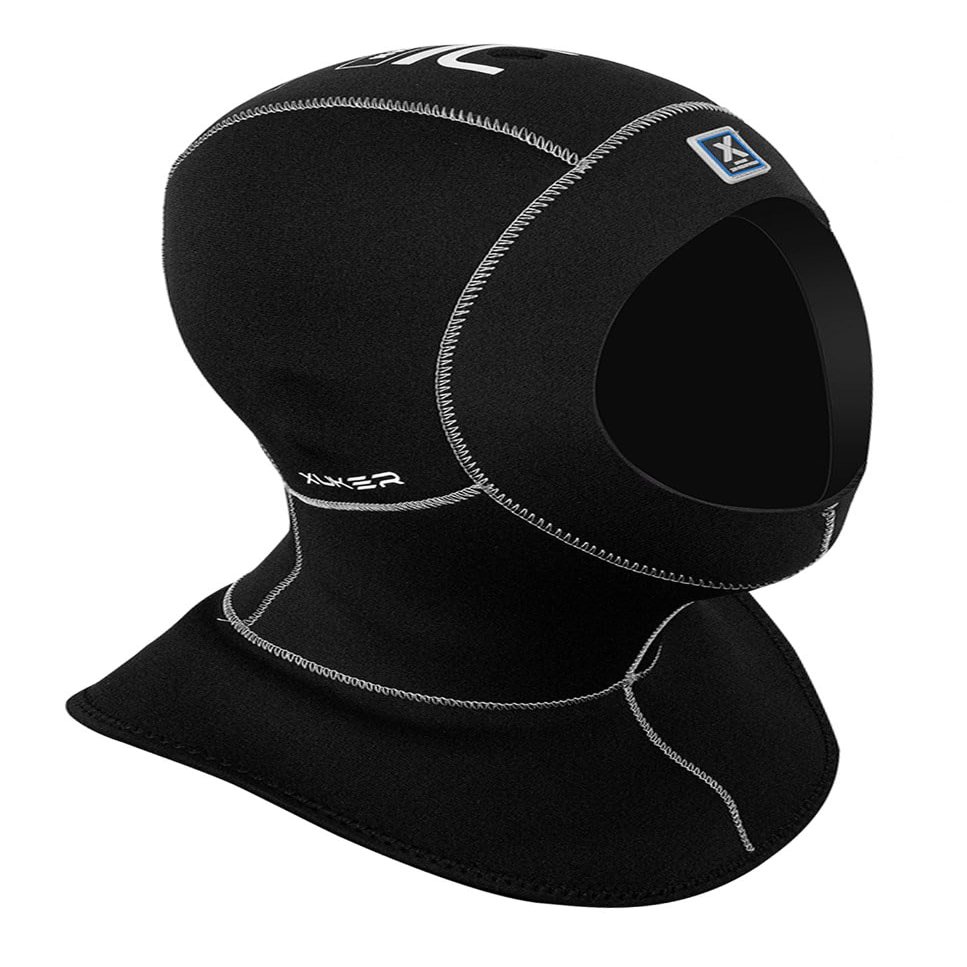 XUKER Neoprene Wetsuit Hood Scuba Diving Hood 5/3mm for Men Women, Diving Cap Surfing Thermal Hood for Kayaking Snorkeling Swimming Sailing Canoeing Water Sports
