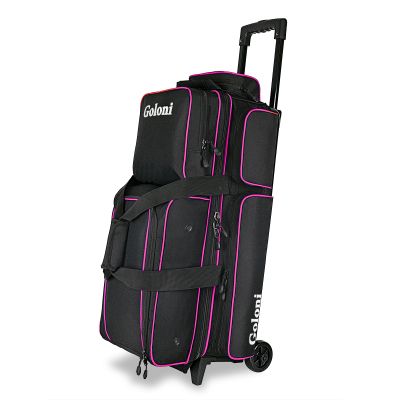 Goloni 3 Ball Bowling Bags with Wheels - Rolling Bowling Bag for 3 Balls & Accessories - Retractable Handle (38")