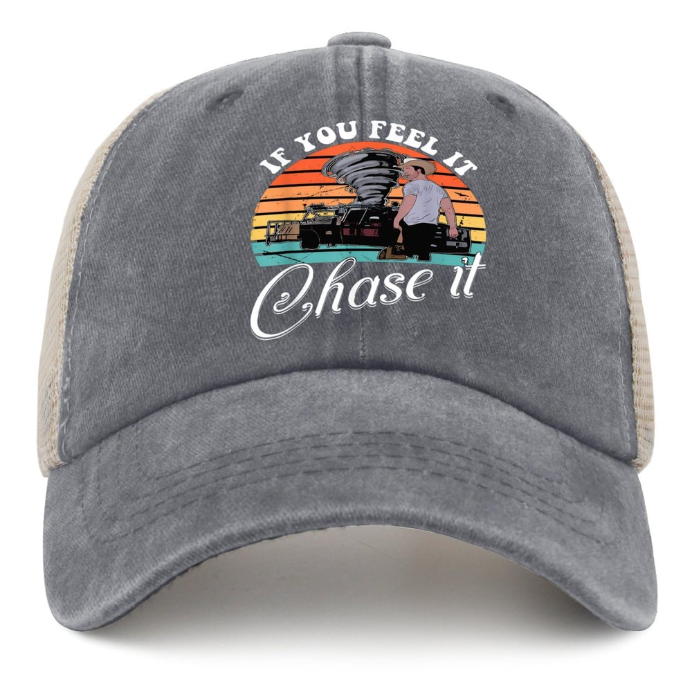 If You Feel It Chases It Hat Mens Cute Cap Women Trucker Hat Gray01 Ball Caps Plain for Chefs