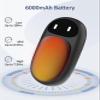 Hand Warmers Rechargeable, Gifts for Men and Women, 6000mAh Electric Hand Warmers Rechargeable 2 Pack with 12 Hours Working Time, Best Gifts for Mom and Dad (Black) view 4