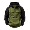 womens fashion Hoodies for Men Quarter Zip Aztec Pullover Tactical Jacket Fall Vintage Outdoor Hooded Cargo Sweatshirts Multi Pocket view 1